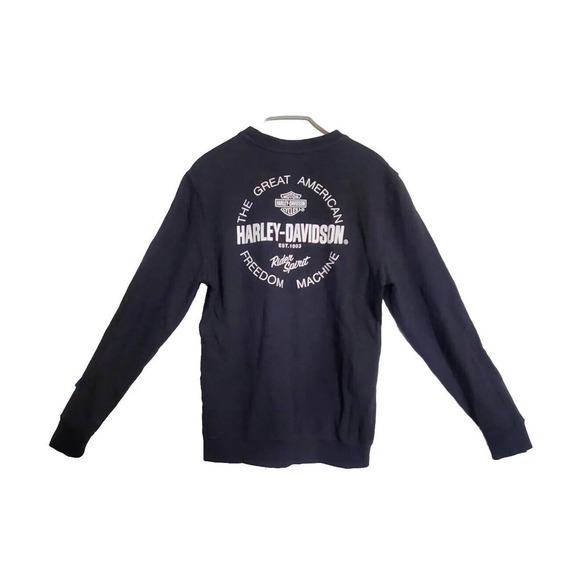 Official HARLEY DAVIDSON Womens Sweatshirt black Small American freedom machine - Picture 5 of 10